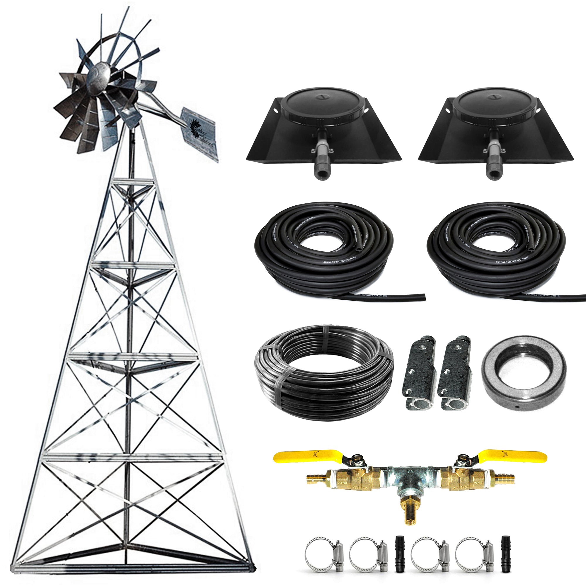 Steel Windmill Pond Aerator | 3-Leg Tower | Deluxe Kit