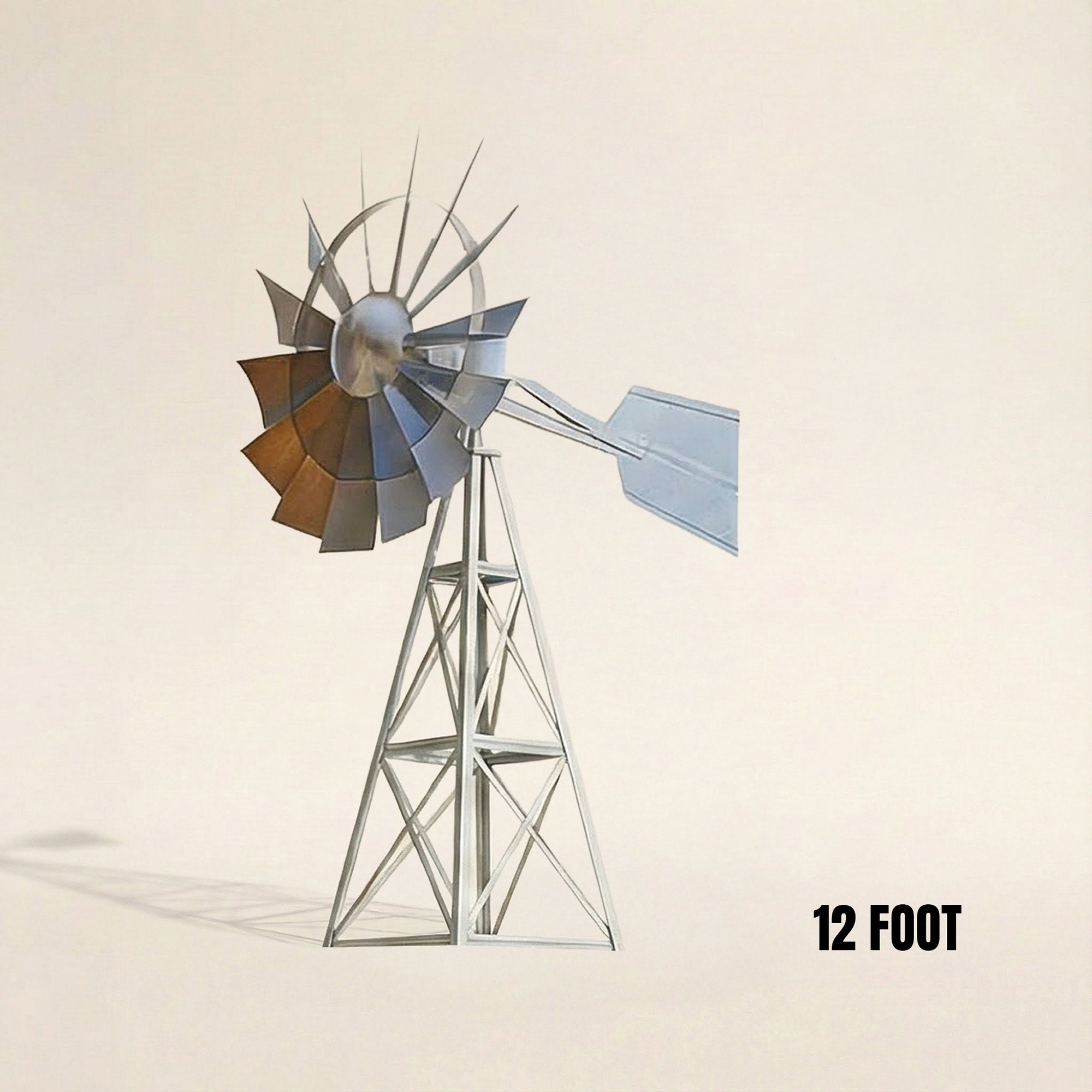 Steel Tower Large Windmill for Yard | 4-Leg