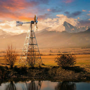 Steel Tower Large Windmill for Yard | 4-Leg