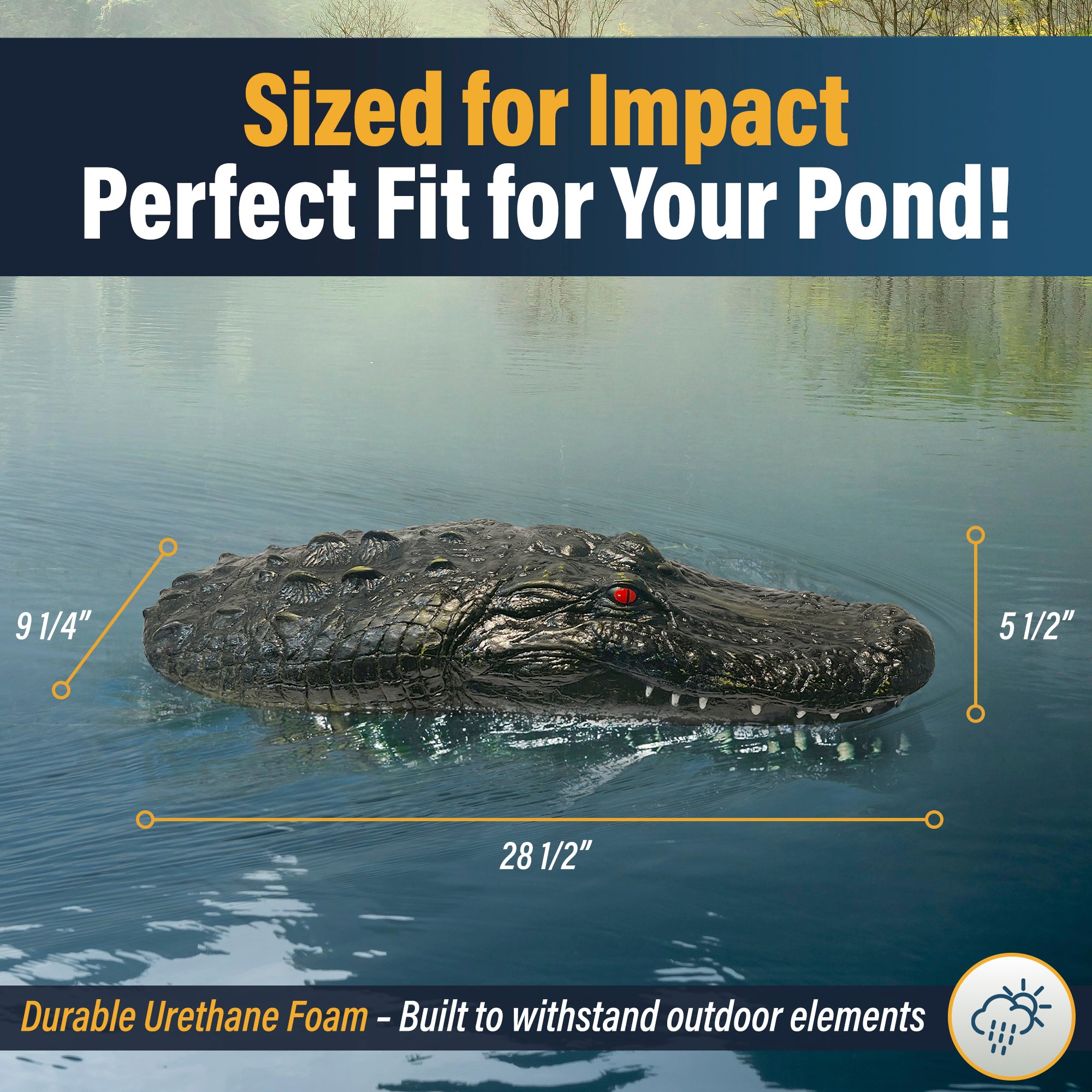 Floating Alligator Head Decoy | Protect Fish Predator Control