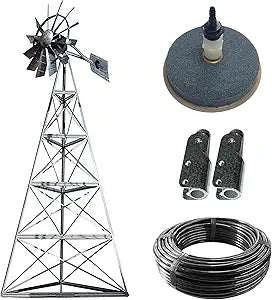 Steel Windmill Pond Aerator | 3-Leg Tower | Base Kit