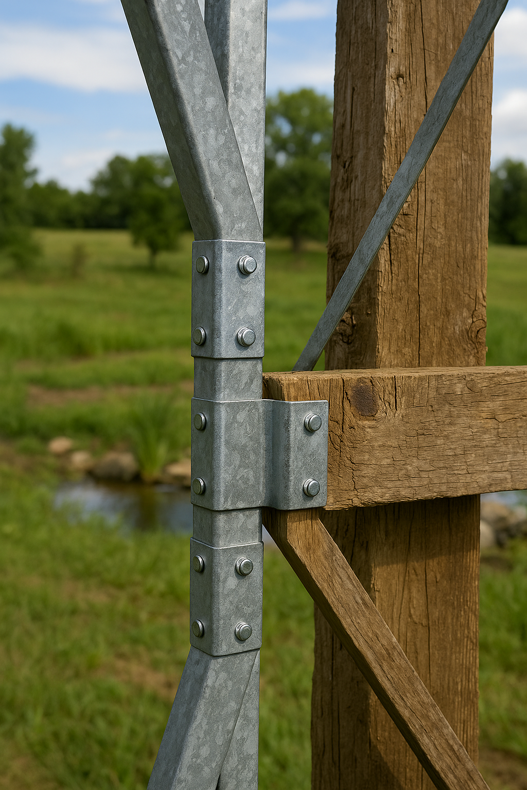 Windmill Stake Clamps | Three Pairs | Galvanized