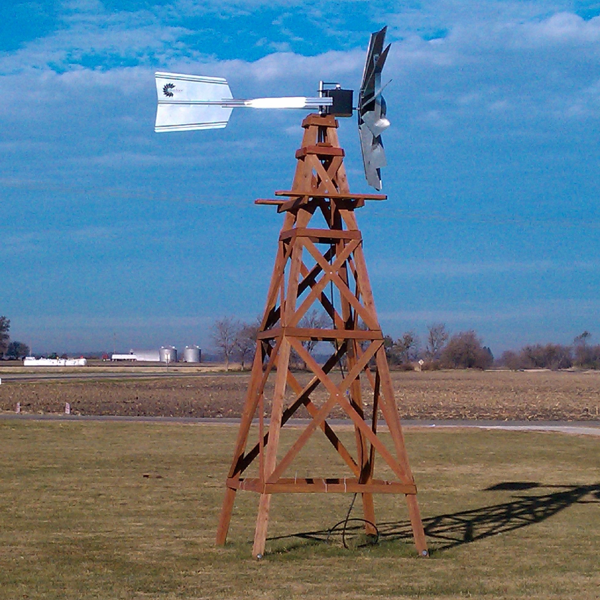 Wood Tower Large Windmill For Yard | Complete Kit