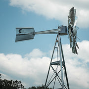 Aeration windmill head replacement with compressor for off-grid pond aeration, 73-inch blades, airline and diffuser