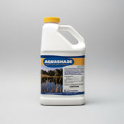 Aquashade Pond Dye 1 Gallon, fish-safe pond dye for algae control and aqua-blue water color.