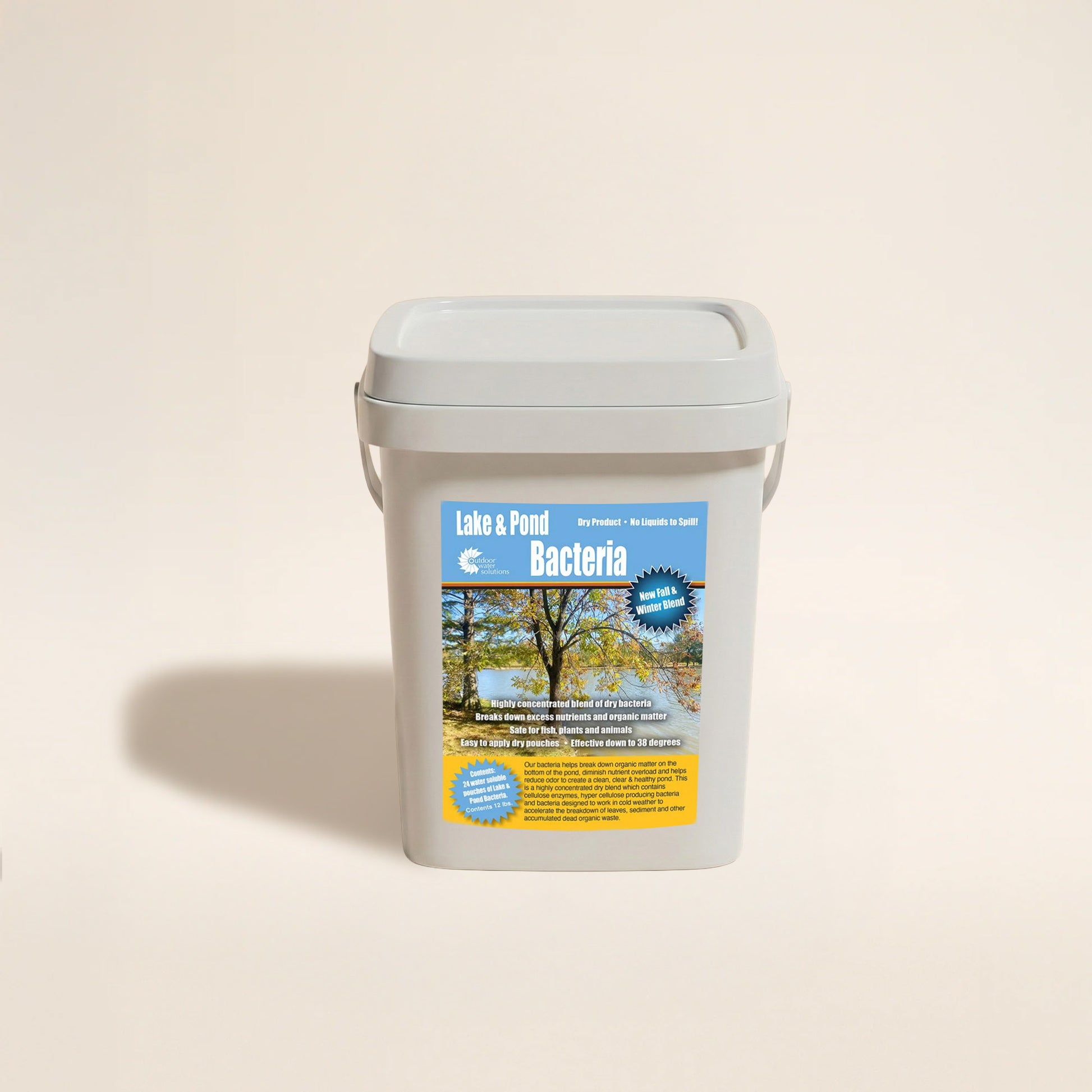 Beneficial Bacteria for Ponds Muck Remover Winter Blend Packs for cold-weather pond muck removal, safe for fish and effective under ice.