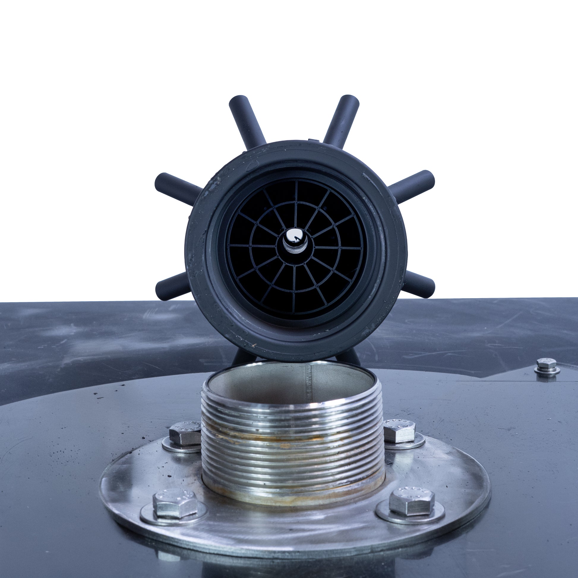 Classic floating pond fountain with wide fan, vertical plume, and multi-tier spray patterns for residential and commercial ponds