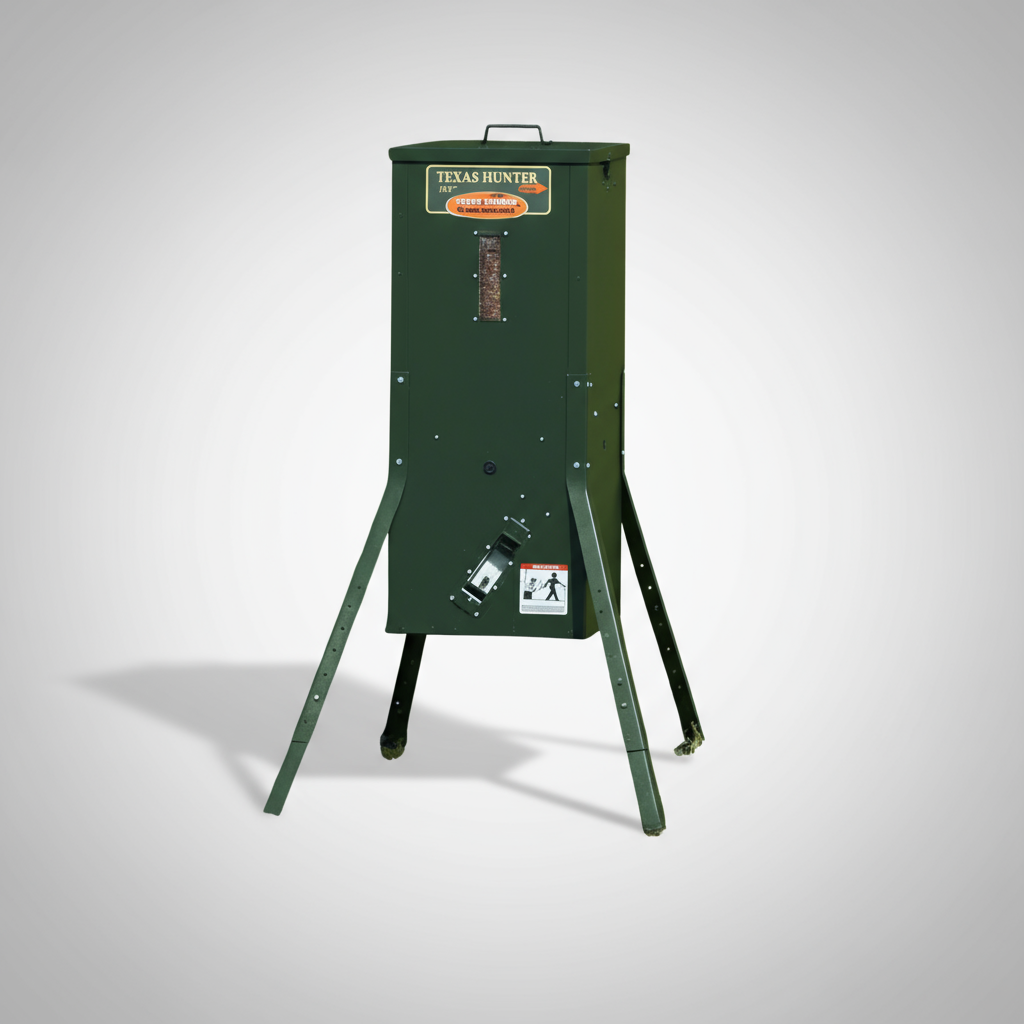 Electric Fish Feeder For Pond by Texas Hunter with automatic programmable feeding and clog-free performance.