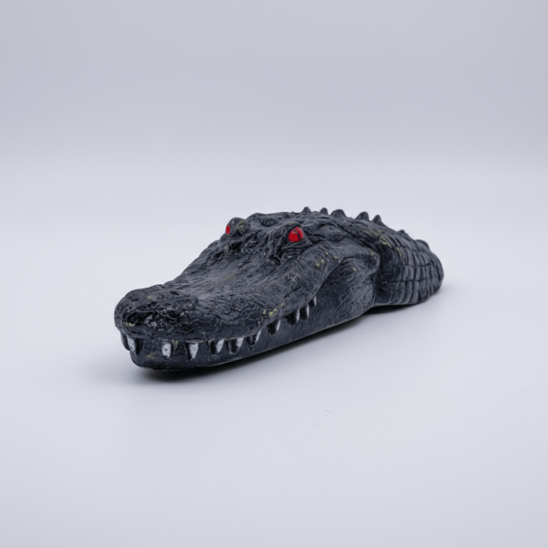 Floating Alligator Head Decoy deterring herons, geese, and pond predators while protecting fish