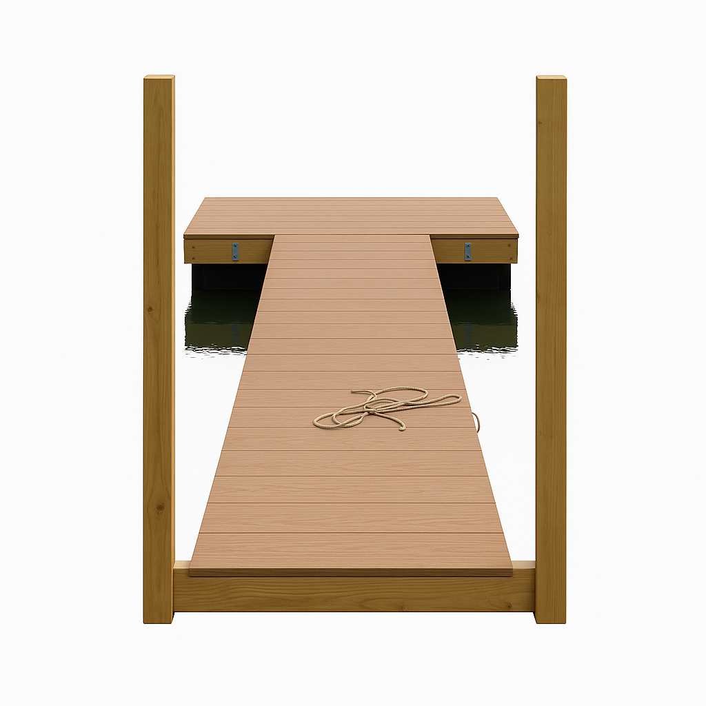 Floating Dock Shoreline Accessory Kit with galvanized steel hardware for secure dock-to-shore connections.