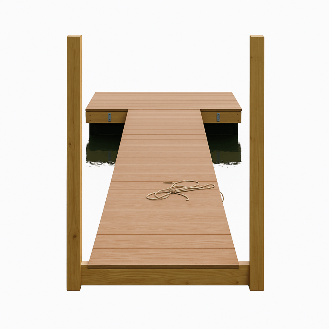 Floating Dock Shoreline Accessory Kit with galvanized steel hardware for secure dock-to-shore connections.