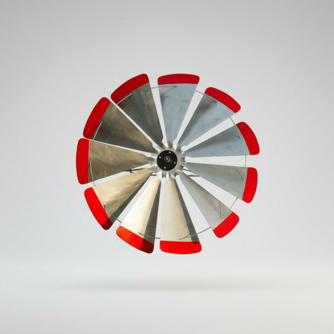 Garden Windmill Fan Replacement with 40-inch red-tipped blades for Outdoor Water Solutions wood tower windmill
