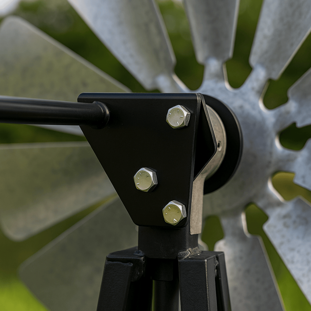 Garden Windmill Head Connection Bracket for secure attachment of windmill head to metal backyard windmill tower