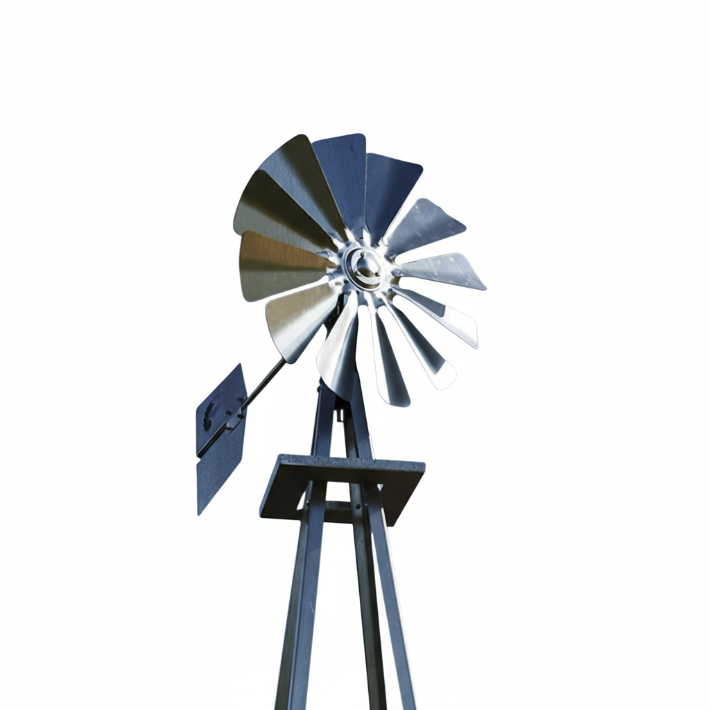 Garden Windmill Head Replacement with 27-inch fan, galvanized steel, weather-resistant, compatible with Outdoor Water Solutions windmills