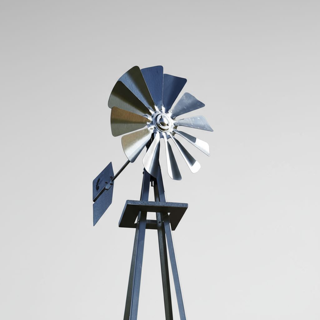 Garden Windmill Head Replacement with 30-inch fan, fully assembled galvanized steel head for outdoor yard and garden windmills