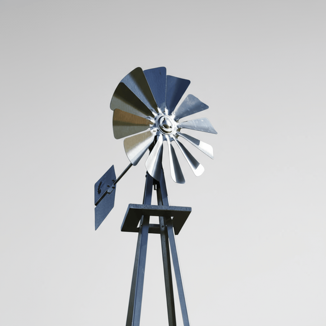 Garden Windmill Head Replacement with 30-inch fan, fully assembled galvanized steel head for outdoor yard and garden windmills