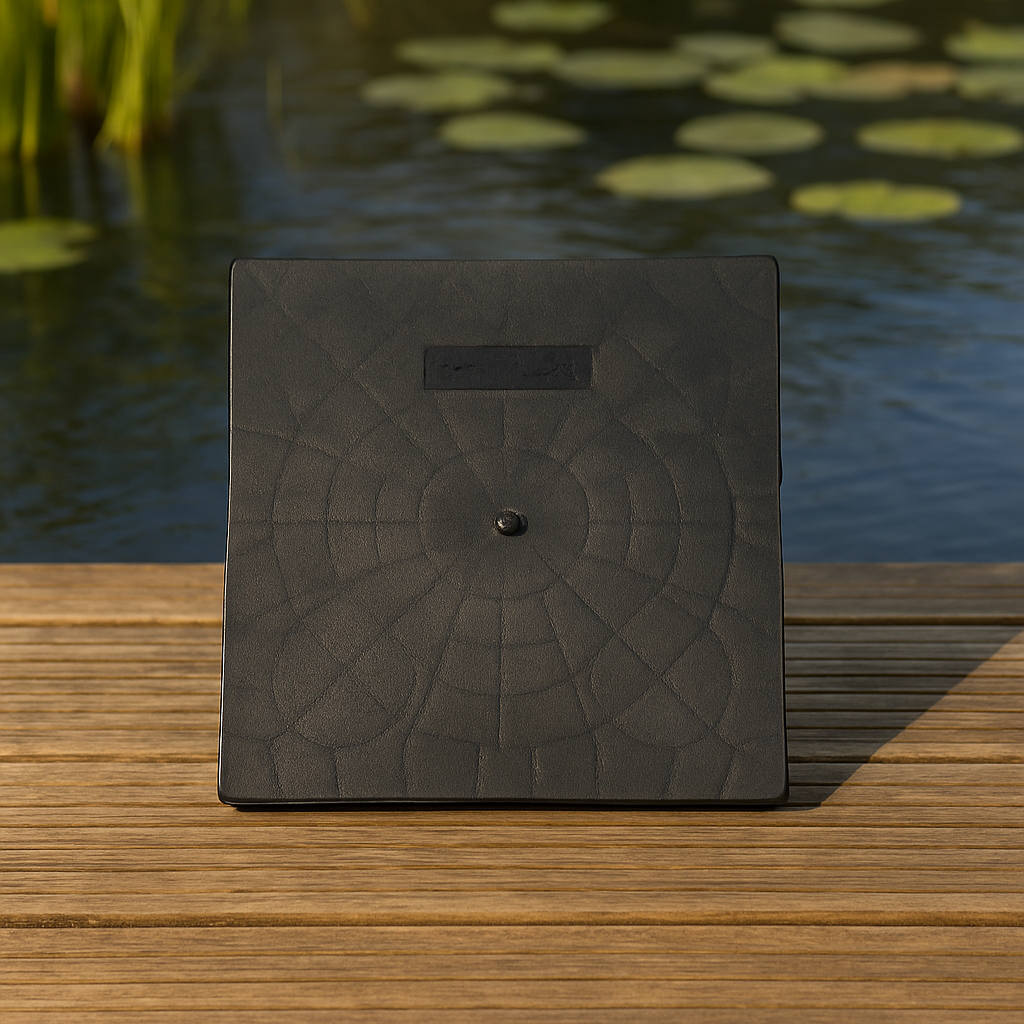 Medium Equipment Pad providing a durable base for electric and solar pond aeration systems.