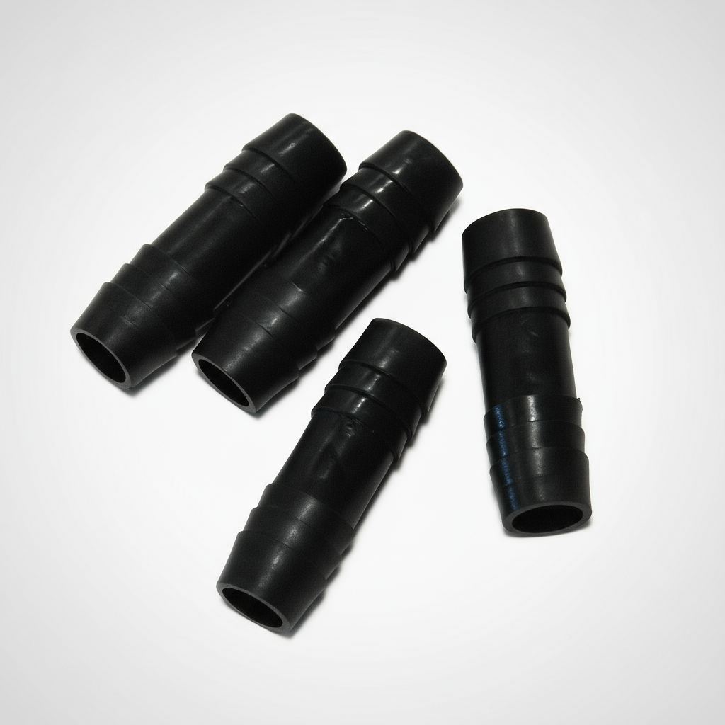 Pond Aerator Airline Connector 4 Pack – 3/8 inch nylon hose connectors for secure, airtight pond aeration tubing connections.