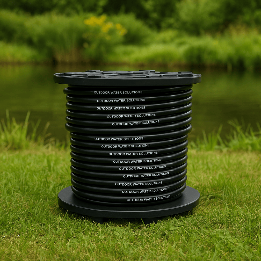 Pond aerator airline tubing made from non-weighted polyethylene poly tubing for above-ground or underground airflow.