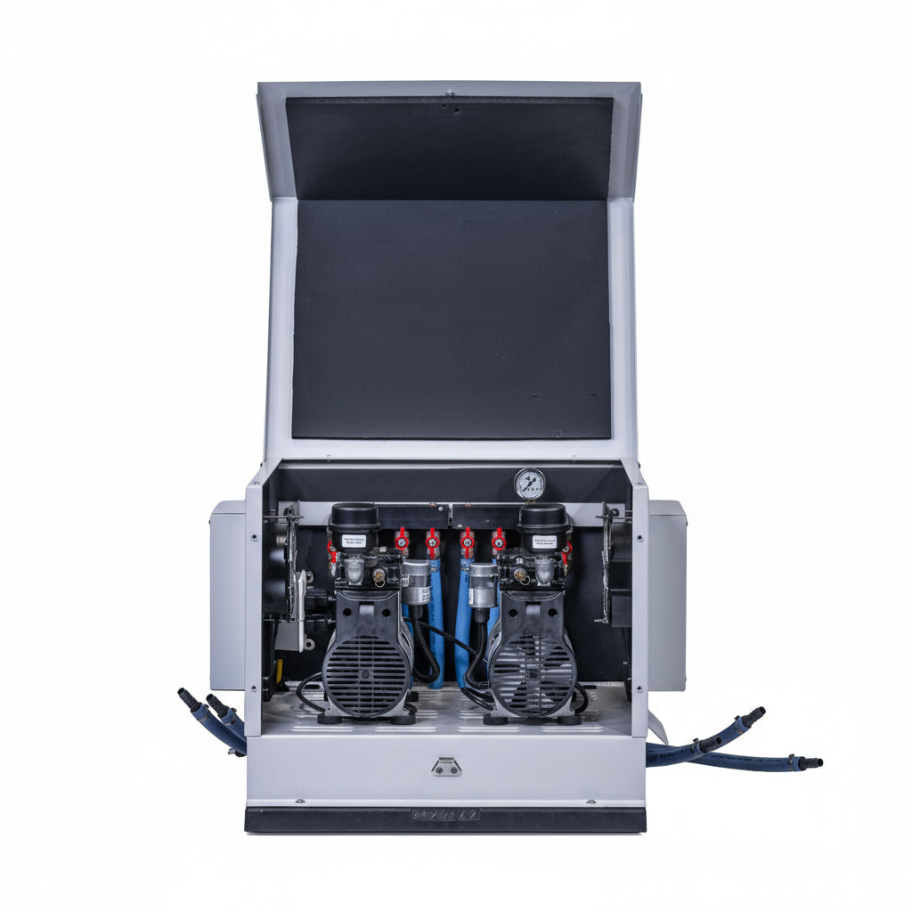 Pond Aerator Bubbler – AerMaster Pro 1HP system with dual compressors and diffusers for ponds up to 6 acres