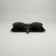 Pond aerator diffuser with double 9-inch rubber membranes and self-sinking base for efficient pond aeration.