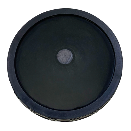 Pond aerator diffuser replacement with 12-inch rubber membrane and low-psi airflow for efficient pond aeration and oxygen transfer.