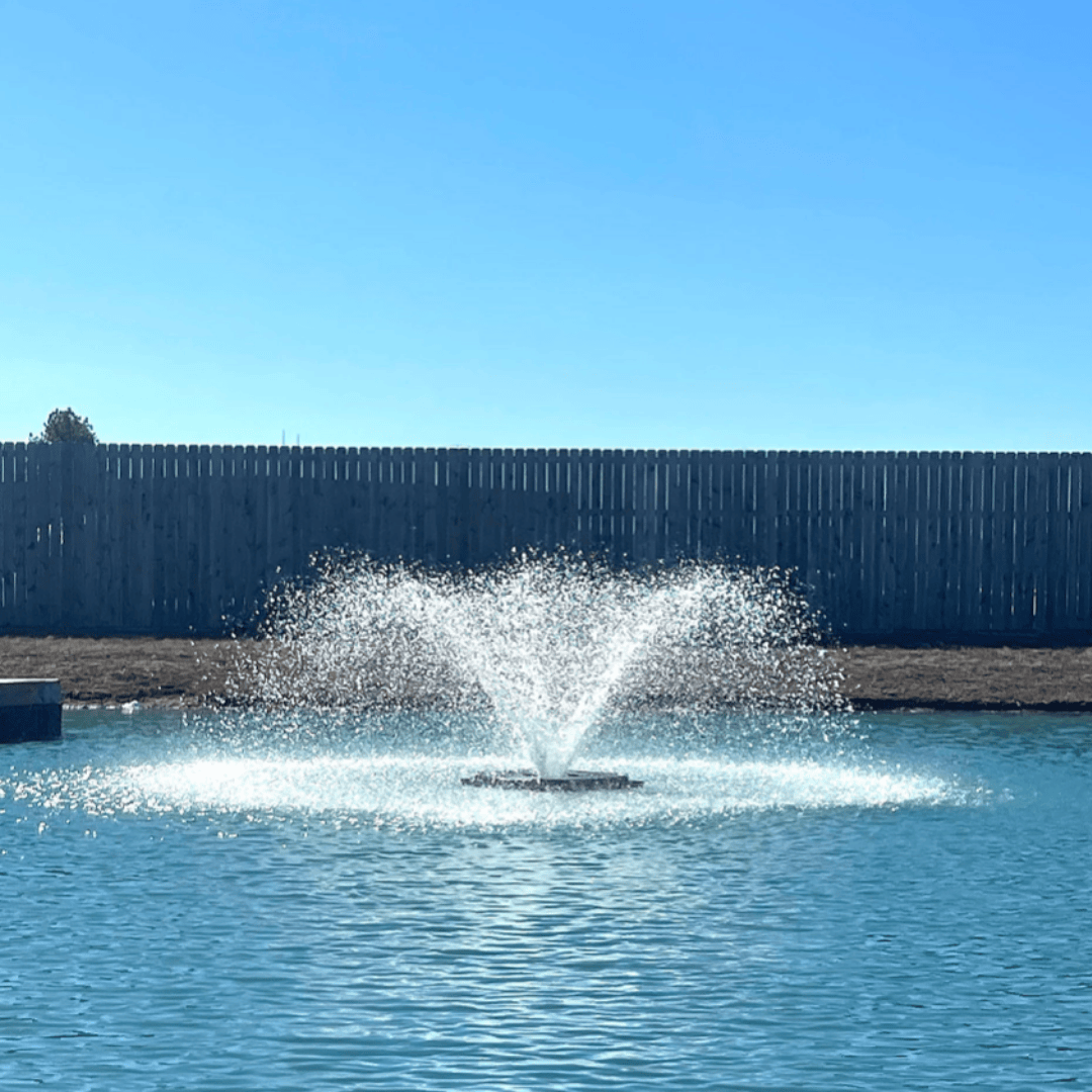 Pond Aerator Fountain Aerify 1/2 HP floating fountain with efficient aeration for ponds up to half an acre