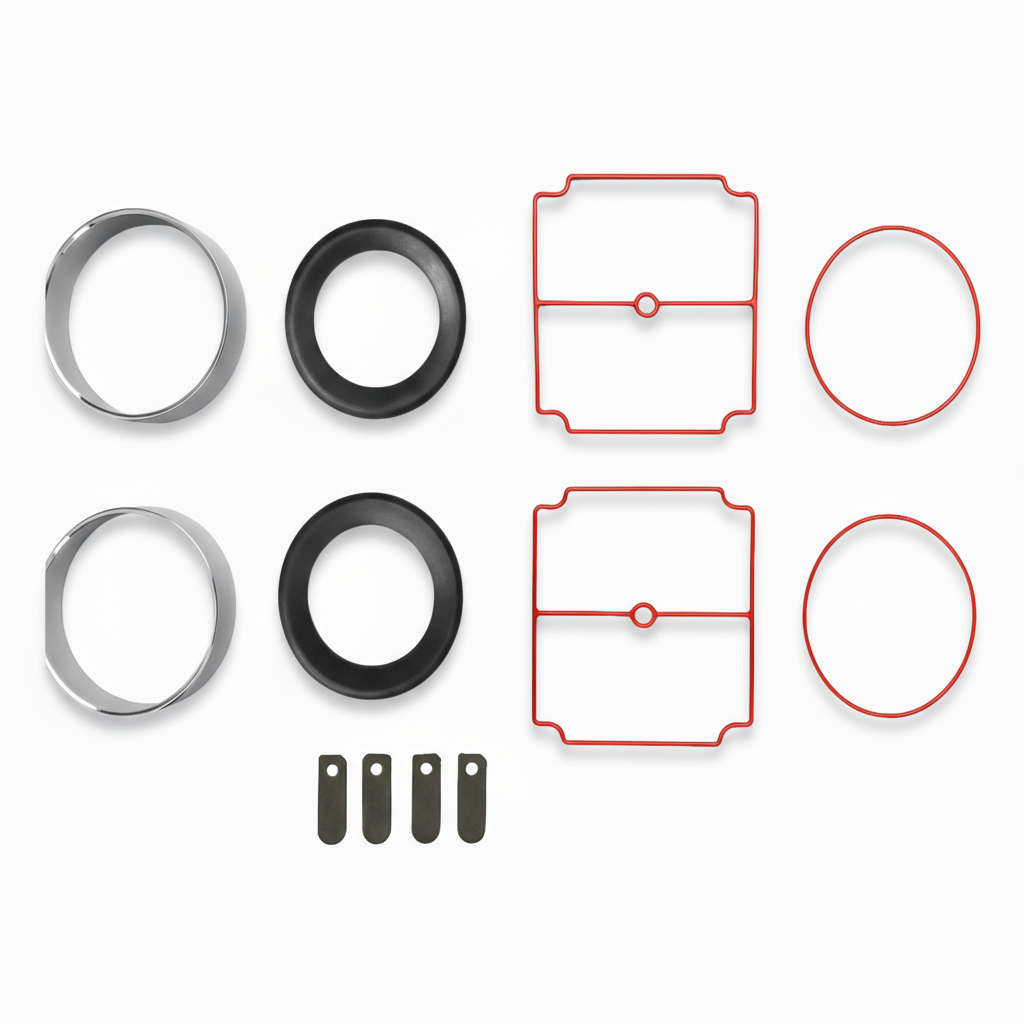 Pond Aerator Repair Kit for Thomas rocking piston aerators with diaphragms, valves, piston rings, and seals.