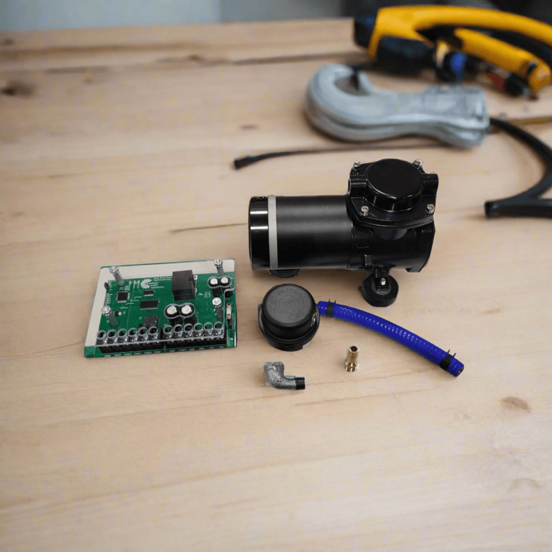 Solar Compressor & Controller Combo with brushless 12V DC compressor for reliable, eco-friendly pond aeration