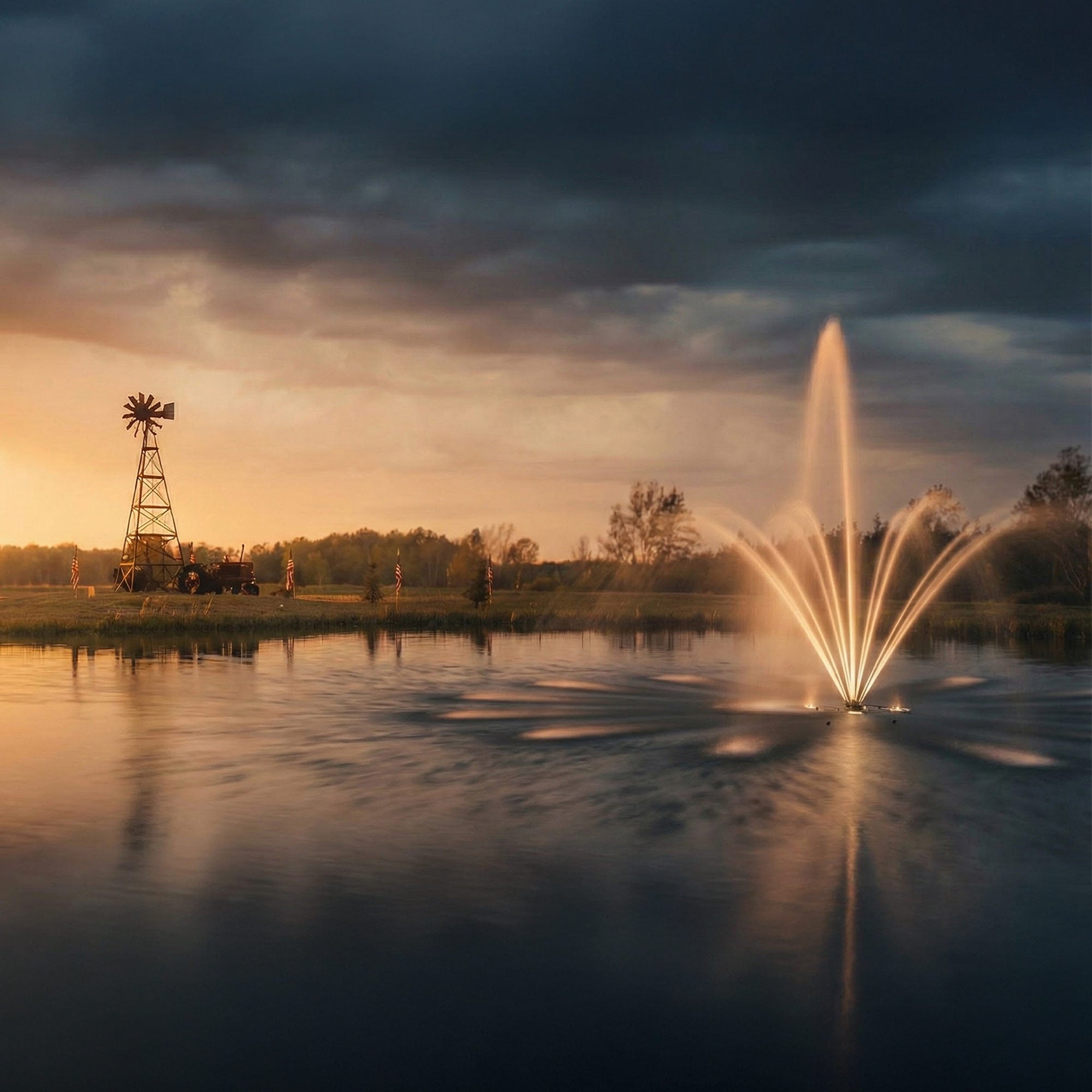 Steel Tower Large Windmill for Yard with 3-leg galvanized steel tower and self-governing ornamental windmill design