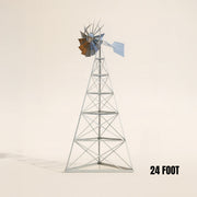 Steel Tower Large Windmill for Yard with 3-leg galvanized steel tower and self-governing ornamental windmill design