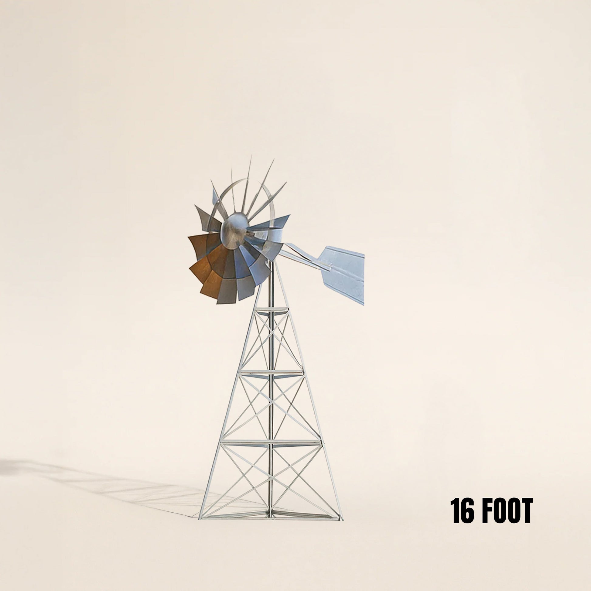 Steel Tower Large Windmill for Yard with 3-leg galvanized steel tower and self-governing ornamental windmill design