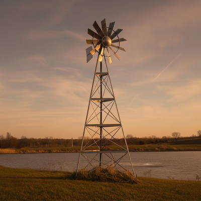 Steel Windmill Pond Aerator | 3-Leg Tower | Base Kit