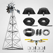 Steel Windmill Pond Aerator with 3-leg tower and Super Premier Kit for large pond aeration.