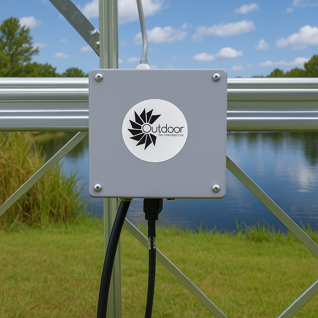 Windmill Aerator Control Box with smart wind-to-electric switch for automatic pond aeration and reduced energy use
