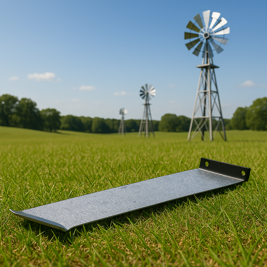 Windmill Blade Brace made from 18-gauge galvanized steel to stabilize windmill blades and ensure smooth, balanced rotation.