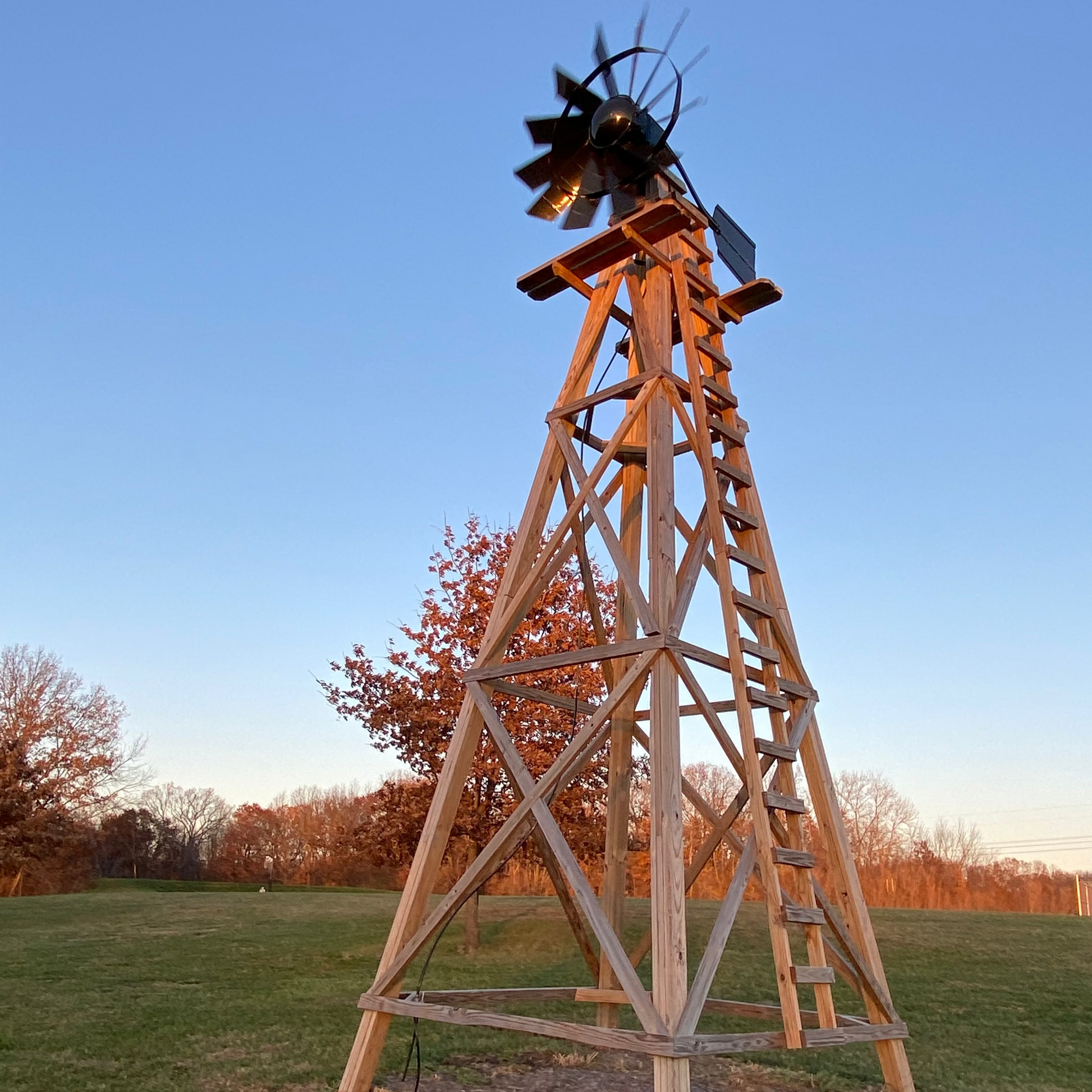 Windmill Head Aerator For Pond with galvanized steel head for DIY wood tower and 4.5 CFM aeration.