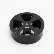 Windmill Hub Assembly made from heavy-duty steel with black powder-coated finish for Outdoor Water Solutions pond aerator and yard windmills.