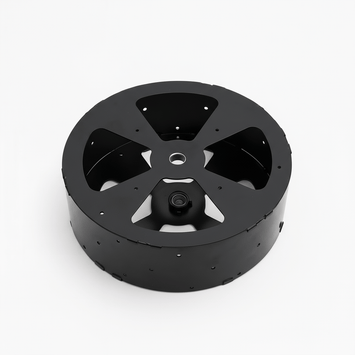 Windmill Hub Assembly made from heavy-duty steel with black powder-coated finish for Outdoor Water Solutions pond aerator and yard windmills.