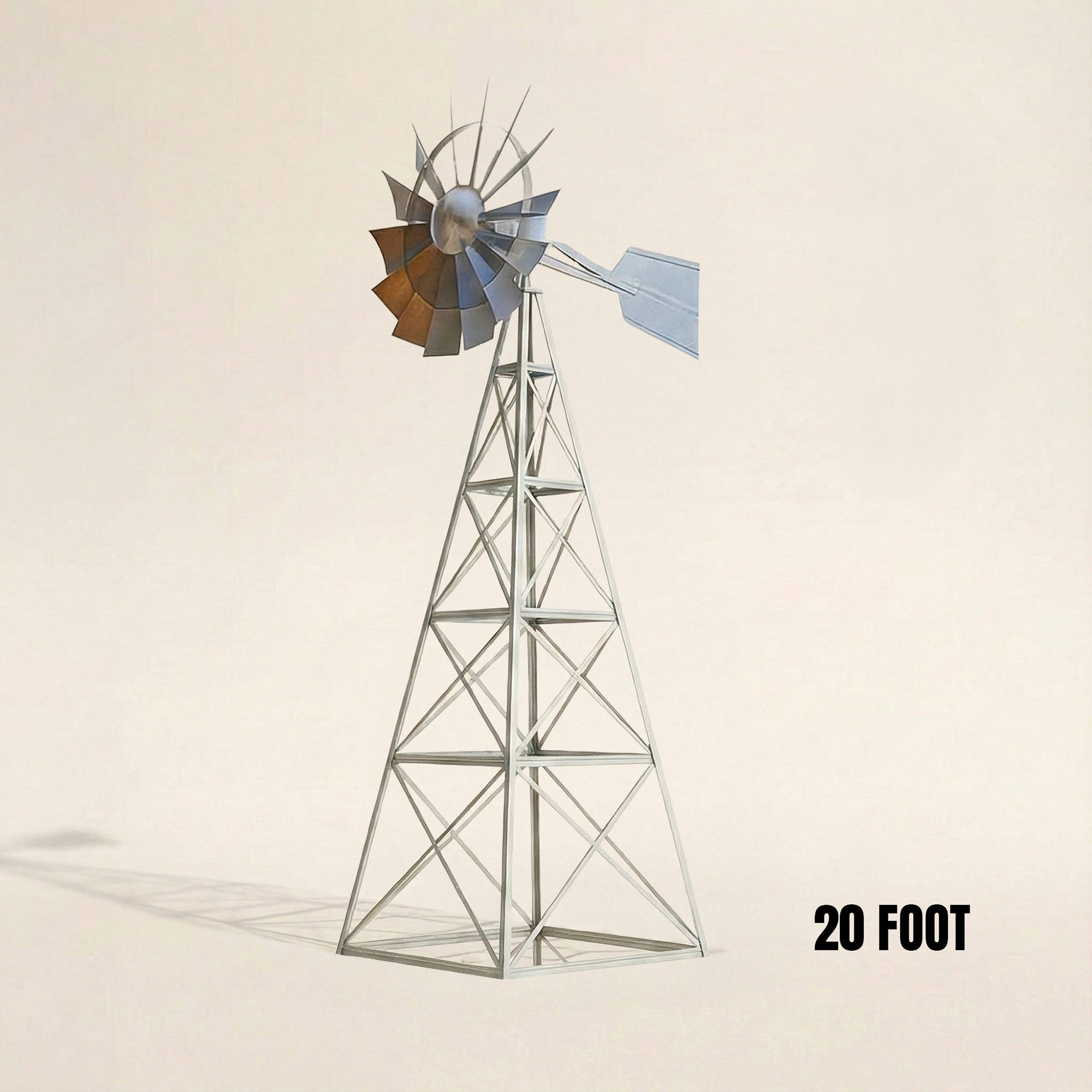 Steel Tower Large Windmill for Yard | 4-Leg