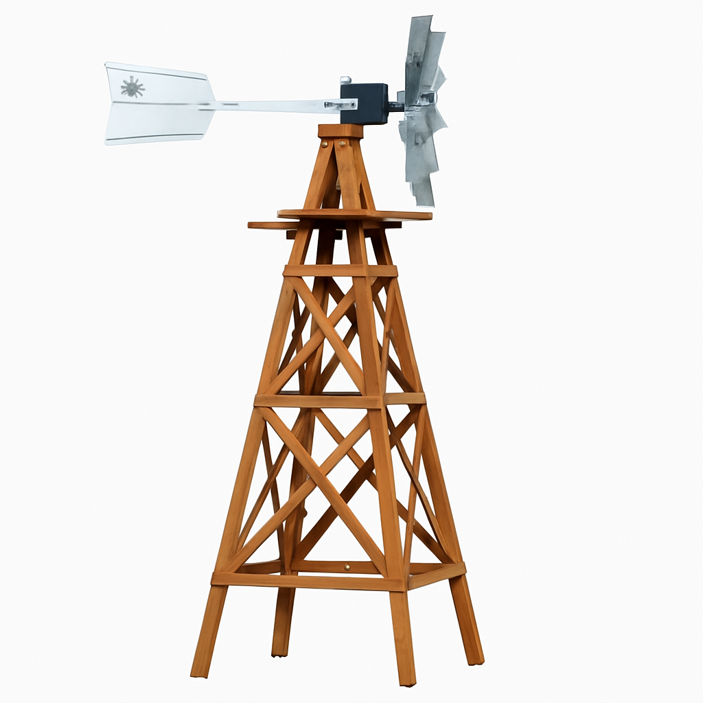 Wood Windmill Pond Aerator | 4-Leg Tower | Deluxe Kit