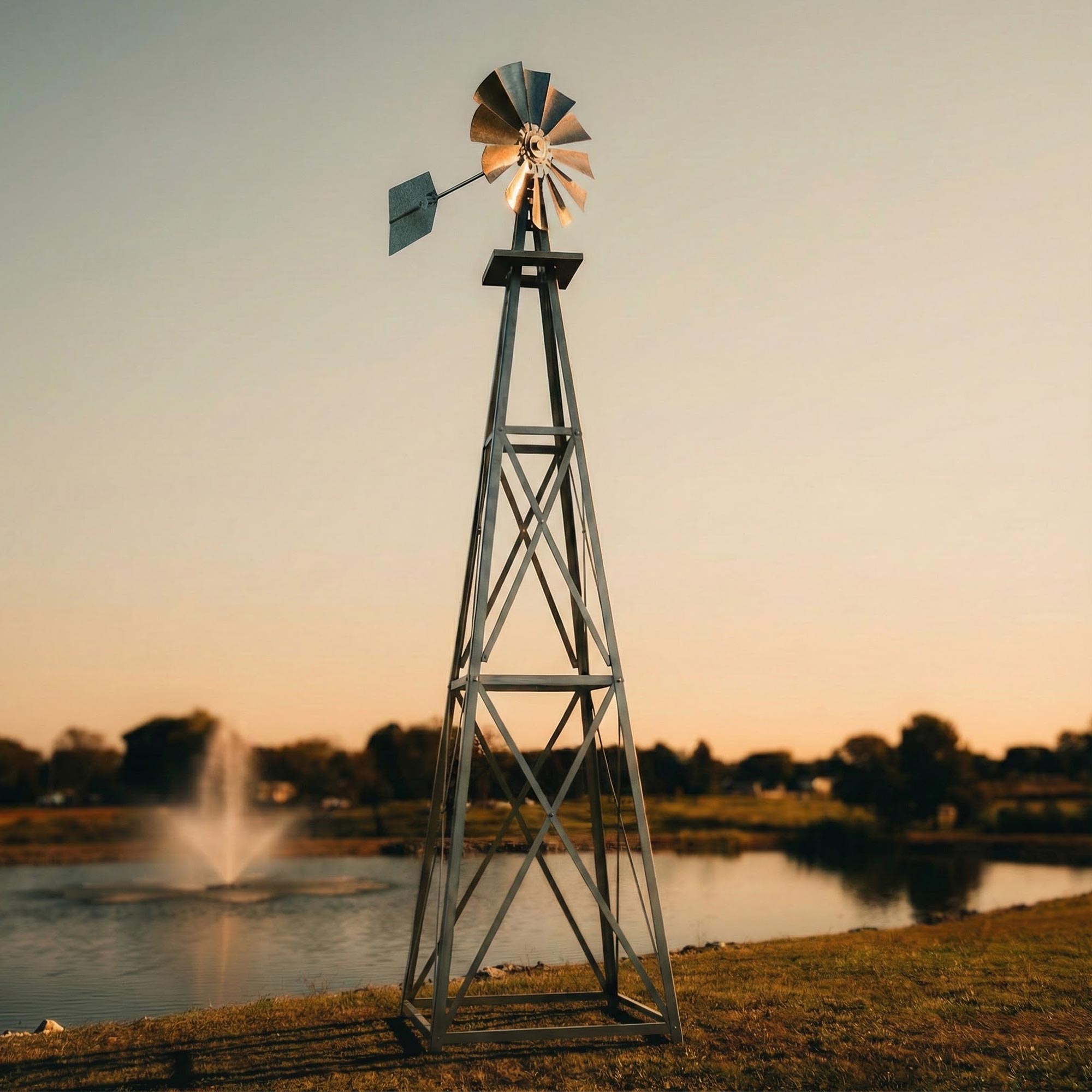 Steel Garden Windmill for Yard (11.6 Feet)