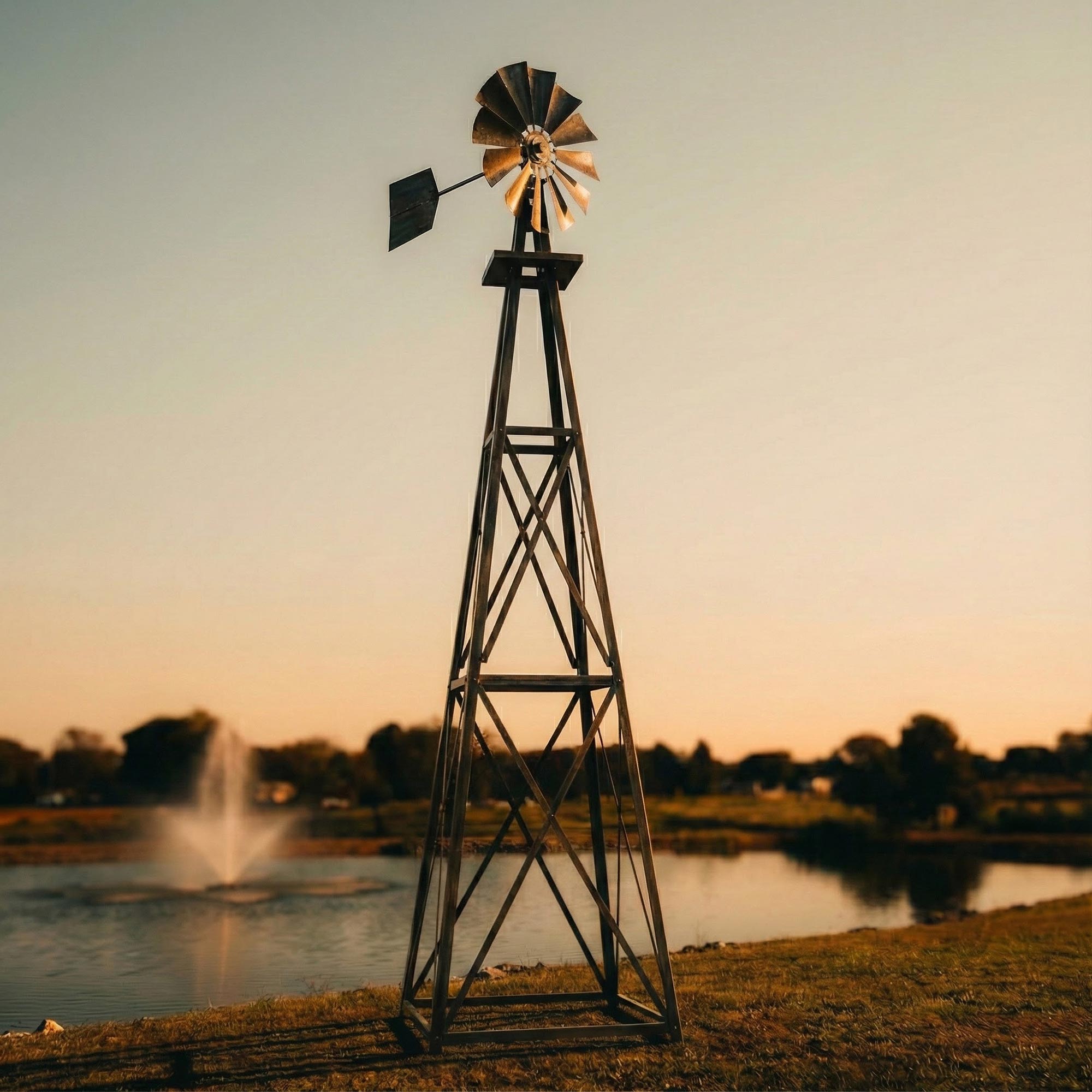 Steel Garden Windmill for Yard (11.6 Feet)