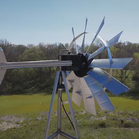 Load video: Custom Windmill Pond Aerator for Farm / Lake | American Metal | 3 Leg