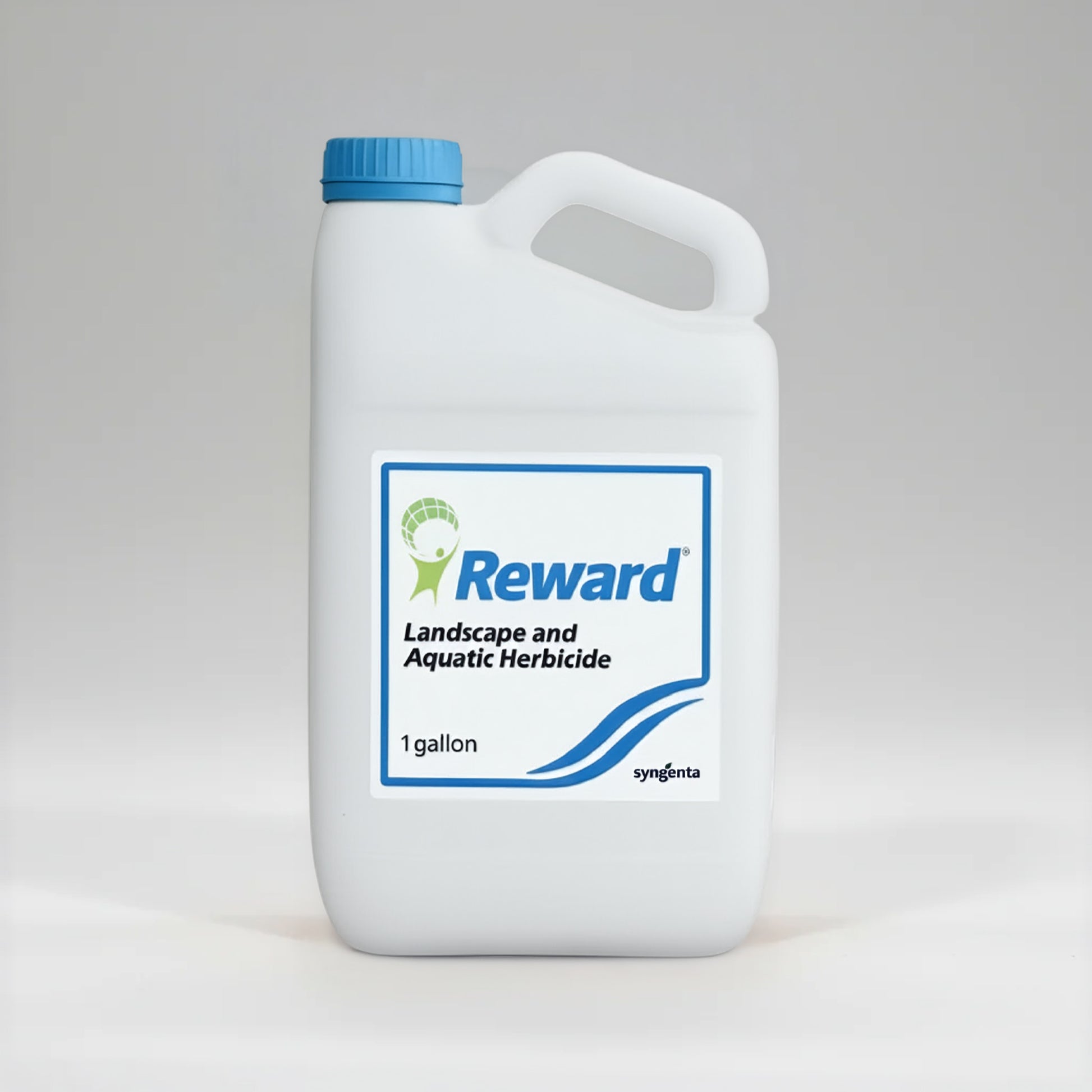 Reward landscape and aquatic herbicide one-gallon container by Syngenta for fast-acting weed control.