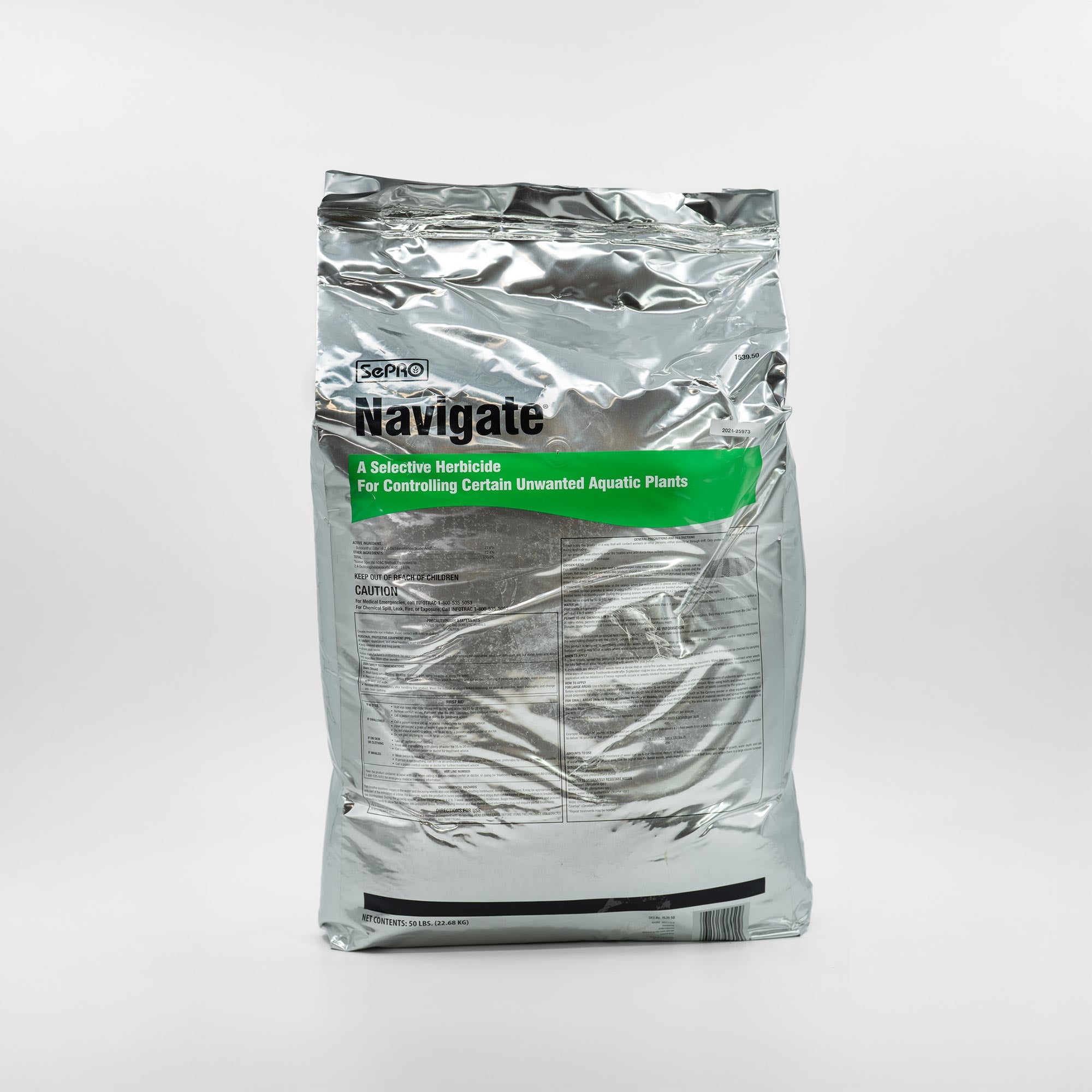 Navigate aquatic herbicide 50-lb bag by SePRO for selective control of nuisance aquatic plants.