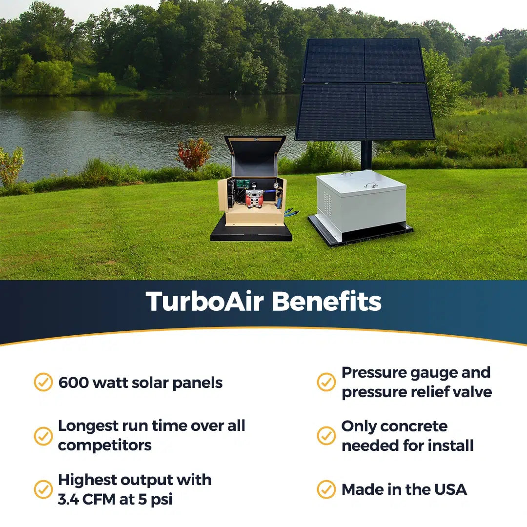 Solar Pond Aerator | TurboAir | 3.4 CFM | Ground Mount