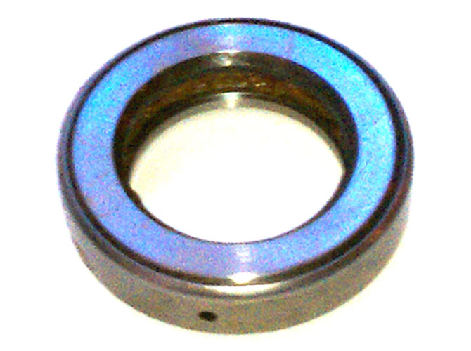 A windmill head pivot bearing on a white background.