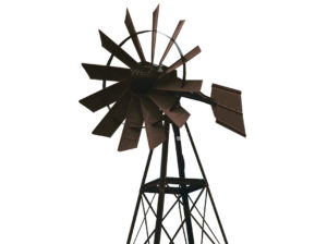 a Bronze windmill on a white background.