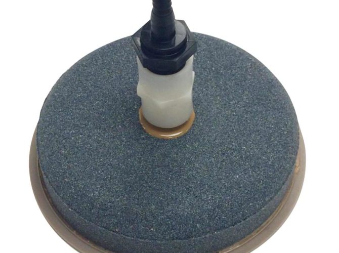 Airstone diffuser with hose connector on the top.
